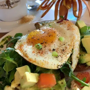 Avocado Toast with Fried Egg! Yum!