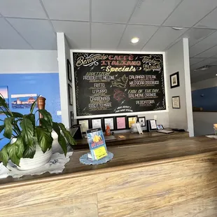 a menu on a blackboard