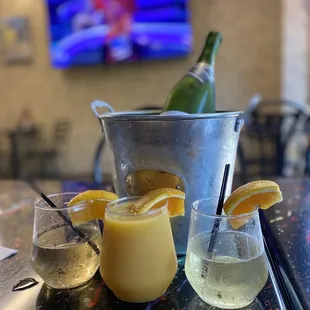 Champagne with fresh squeezed orange juice!