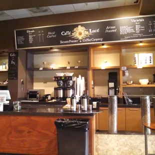 Menu of coffees.