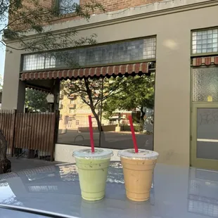 Much a latte and white mocha latte