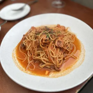Baby octopus spaghetti
