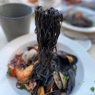 Squid ink linguini