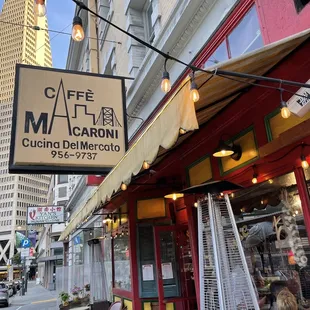 Exterior of Caffe Macaroni Cucina Del Mercato in San Francisco.