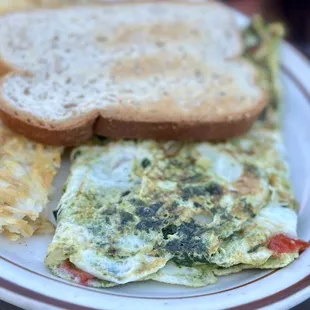 Green pesto omelette