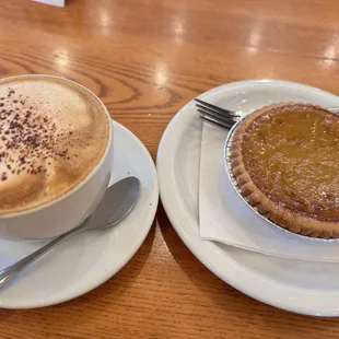 Pumpkin pie and Cappuccino
