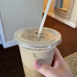 Iced Caramel Latte w/ soy milk