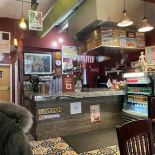 the interior of a coffee shop