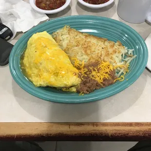 Green Chili Sausage Omellette