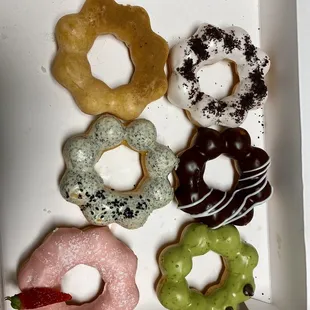 All 6 flavors of mochi donut