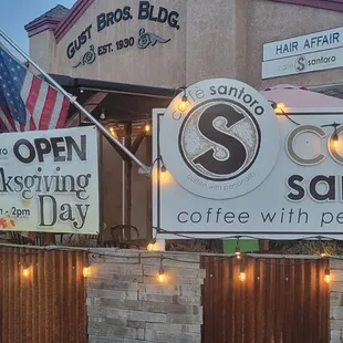 the front of a coffee shop