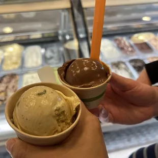 Chocolate and pistachio
