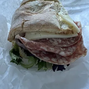 The Toscano sandwich. It was hard to hold back long enough to take the photo.