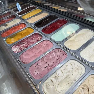 Some sorbet (vegan options) and gelato flavors