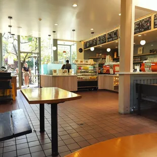 Cafe from the side angle view