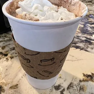 This was my latte - I apologize! I drank a little of it before I took the photo!
