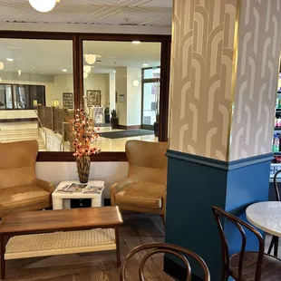 Indoor seating for you and a friend!