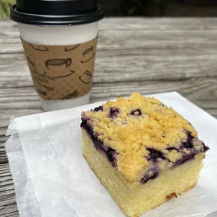 Latte Blueberry coffee cake