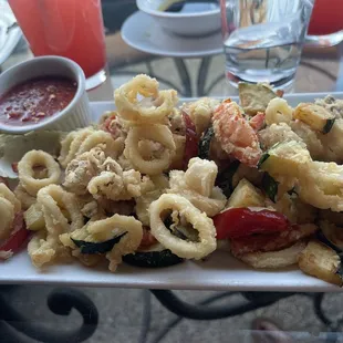 Calamari e verdure