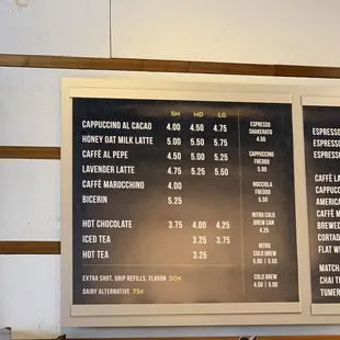 menu