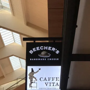 a sign for a coffee shop