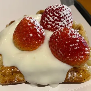 Yogurt with Strawberry Waffle