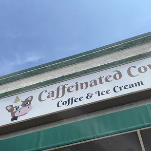 a sign for a coffee and ice cream shop