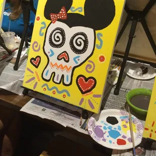 Mickey Mouse sugar skull done on 9-25-14