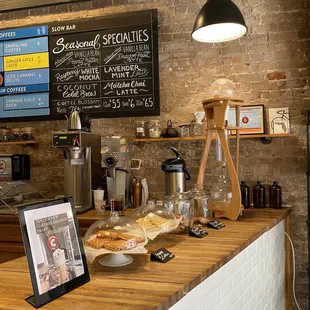 a coffee shop counter