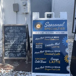 Gluten free items and seasonal menu