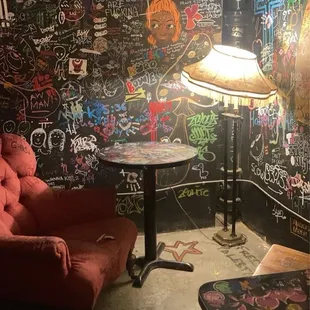 Additional seating in the basement