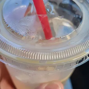 1 cup of ice with a splash of coffee.