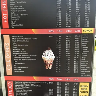 Menu as of 5/7/2023.