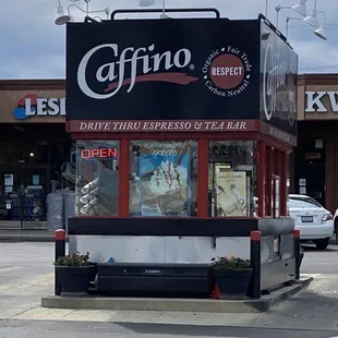 Outside of the coffee stand