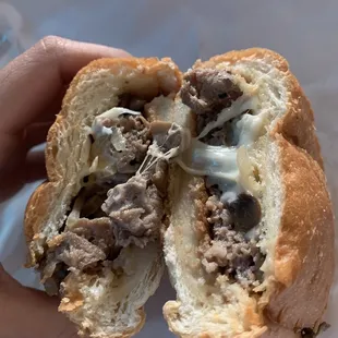 a half eaten sandwich