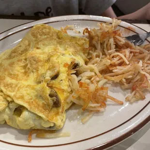 Sausage Omelette Hash Browns Toast