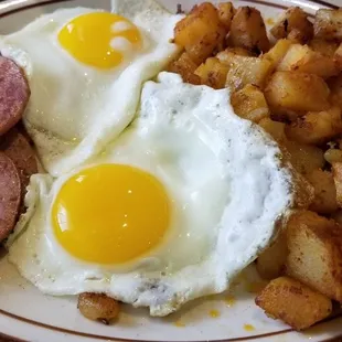 Canadian bacon and eggs