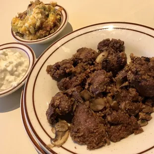 Fried chicken livers.