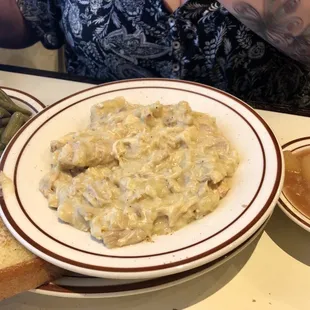 The chicken and dumplings sure looked tasty.