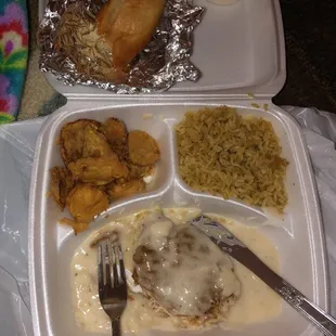 a tray of food