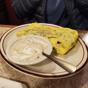 Farmer's omelet with gravy
