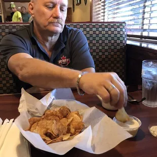 They gave us free chips and a dip which we don&apos;t get in Canada.