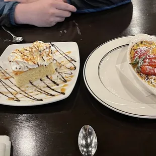 tres leches and crème brûlée