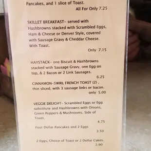 Breakfast specials