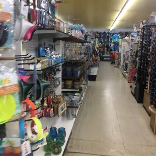 Grocery store and old time variety store.