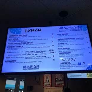 Latest menu