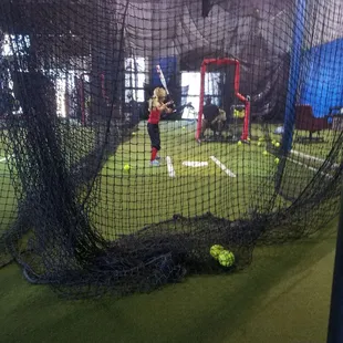 Batting practice at Caira&apos;s.