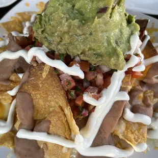 Chorizo nachos with the chorizo on the side