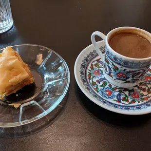 Arabic coffee and baklava