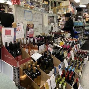 a variety of bottles of wine